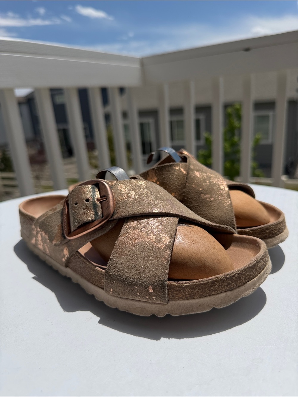 Birkenstock Siena Big Buckle Sandals Vintage Metallic Rose Copper-EU39-US8-8.5